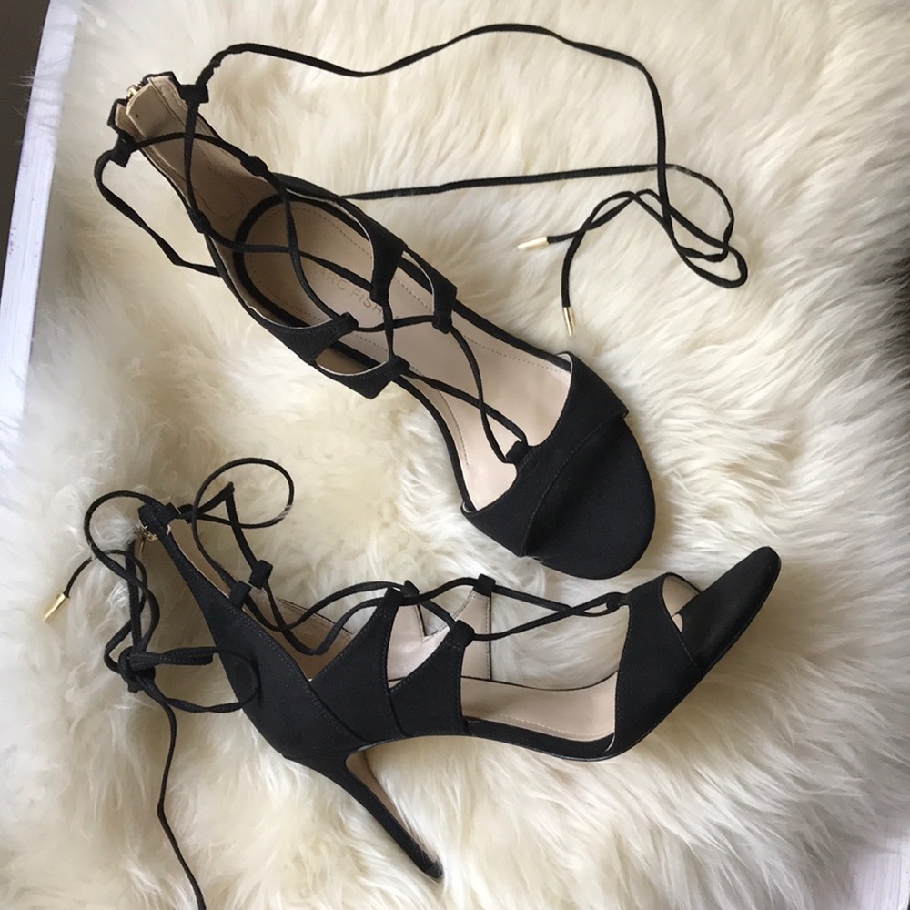 Marc Fisher faux suede lace up heels